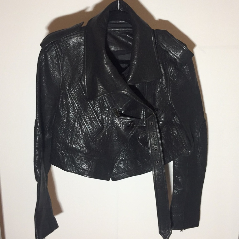 Alexander Wang cropped leather jacket